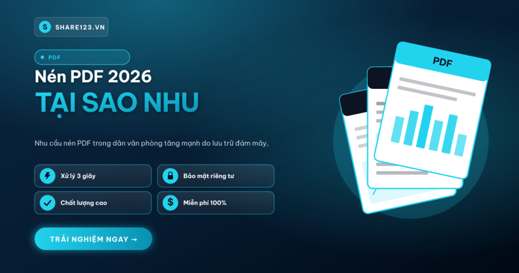 Nén PDF 2026: Tại sao nhu cầu giảm dung lượng file lại tăng vọt?