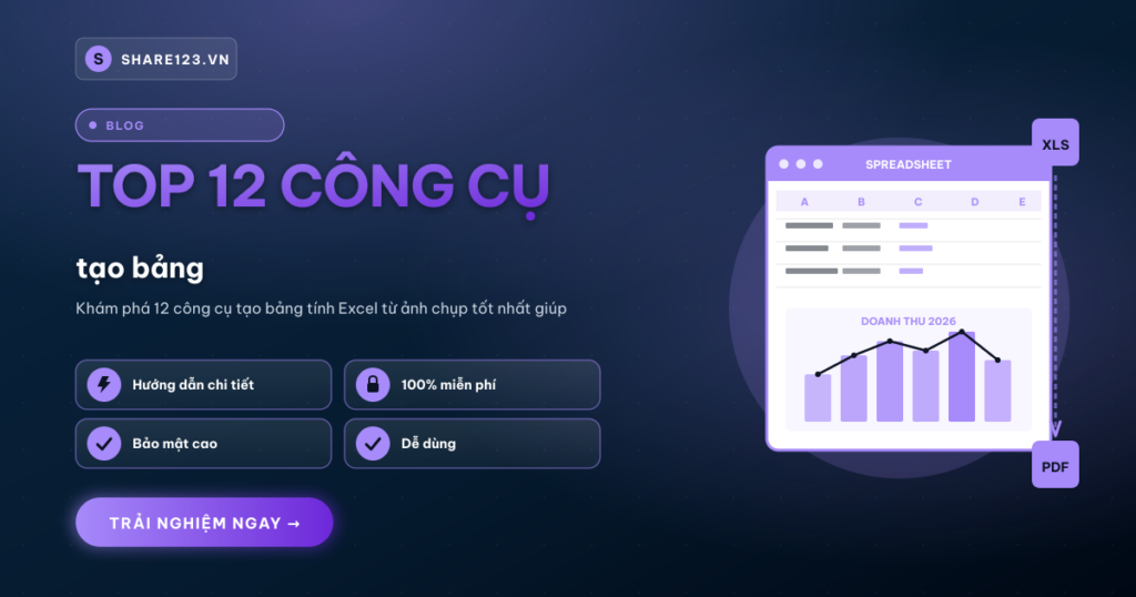 Top 12 công cụ tạo bảng tính Excel từ ảnh chụp chính xác nhất 2024